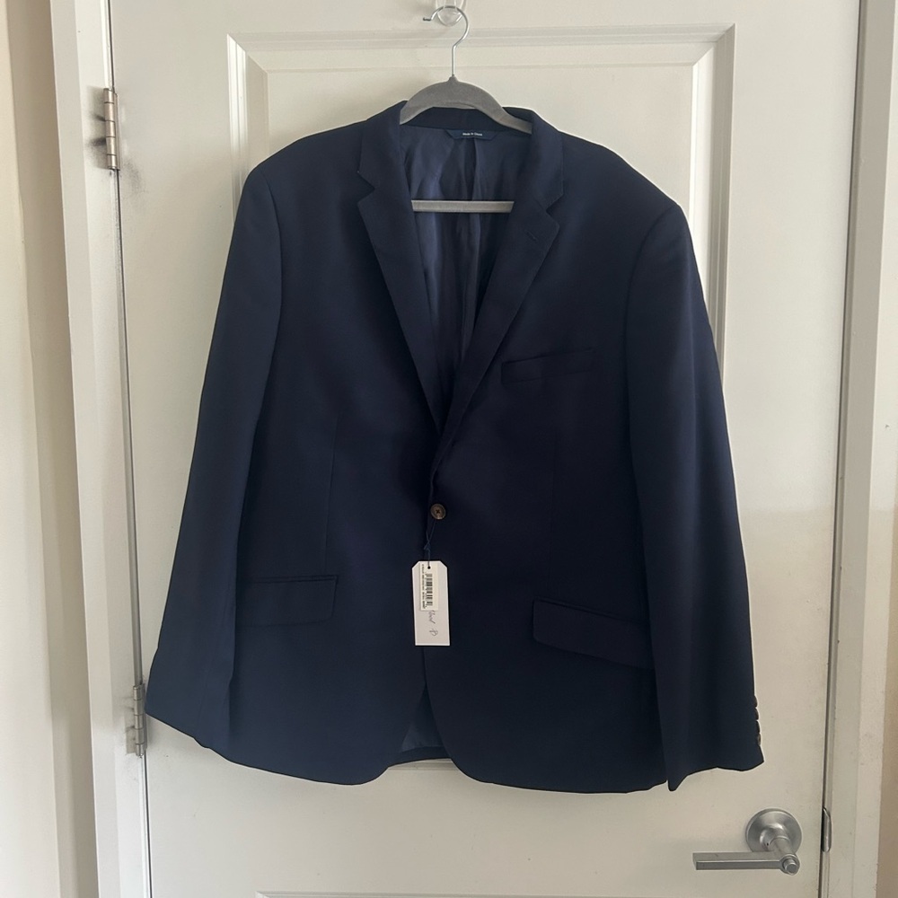 Buttoned Down Blazer Mens 50R Reda 1865 Blue Contemporary Classic Wool Blend New